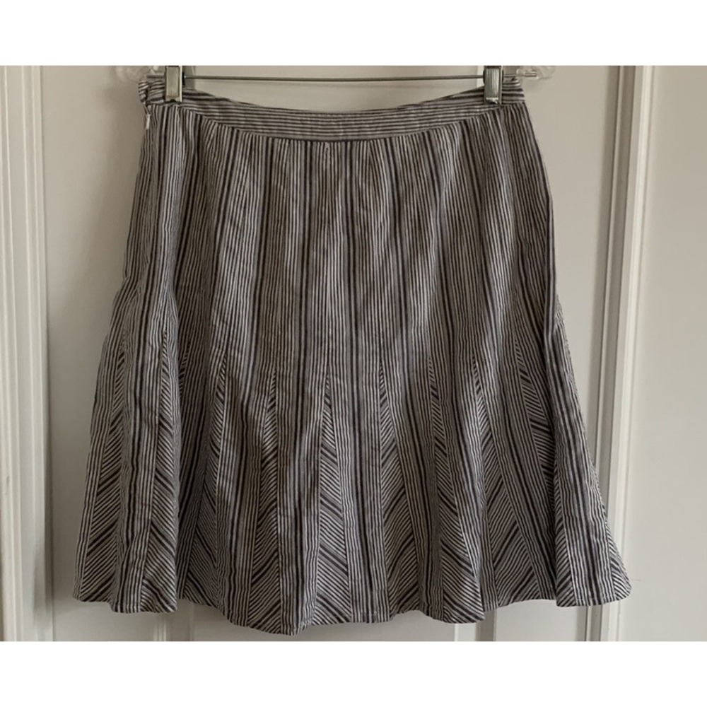 Talbots Womens Petites Size 8 Cotton Flowy Skirt Lined Striped